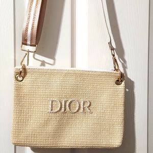 Raffia Dior shoulder bag